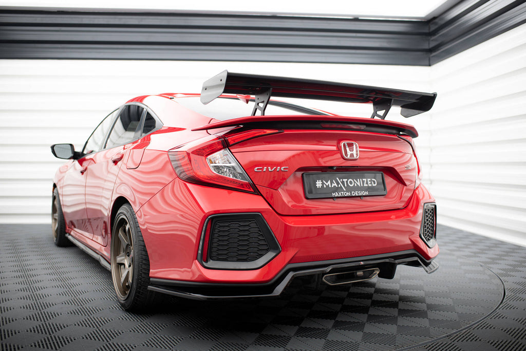 Maxton Design Carbon Spoiler With Internal Brackets Uprights Honda Civic SI Mk10 für Honda Civic Mk10