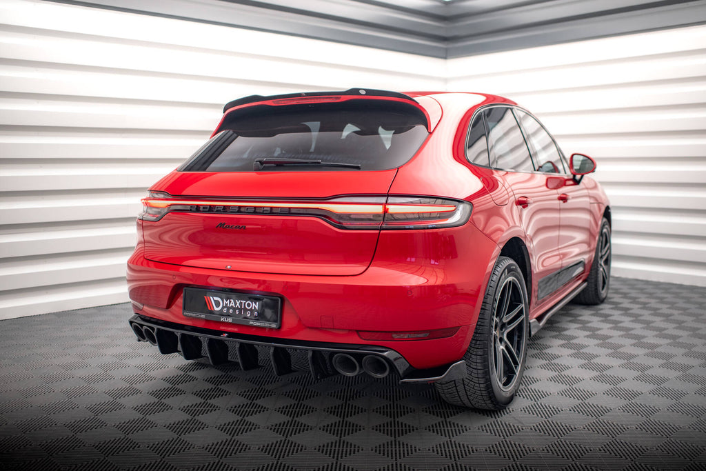 Maxton Design Heck Ansatz Flaps Diffusor V.2 passend für Porsche Macan Mk1 schwarz Hochglanz