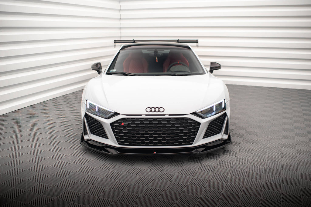 Maxton Design Street+ Spoilerlippe Front Ansatz V.3 + Flaps passend für Audi R8 Mk2 Facelift