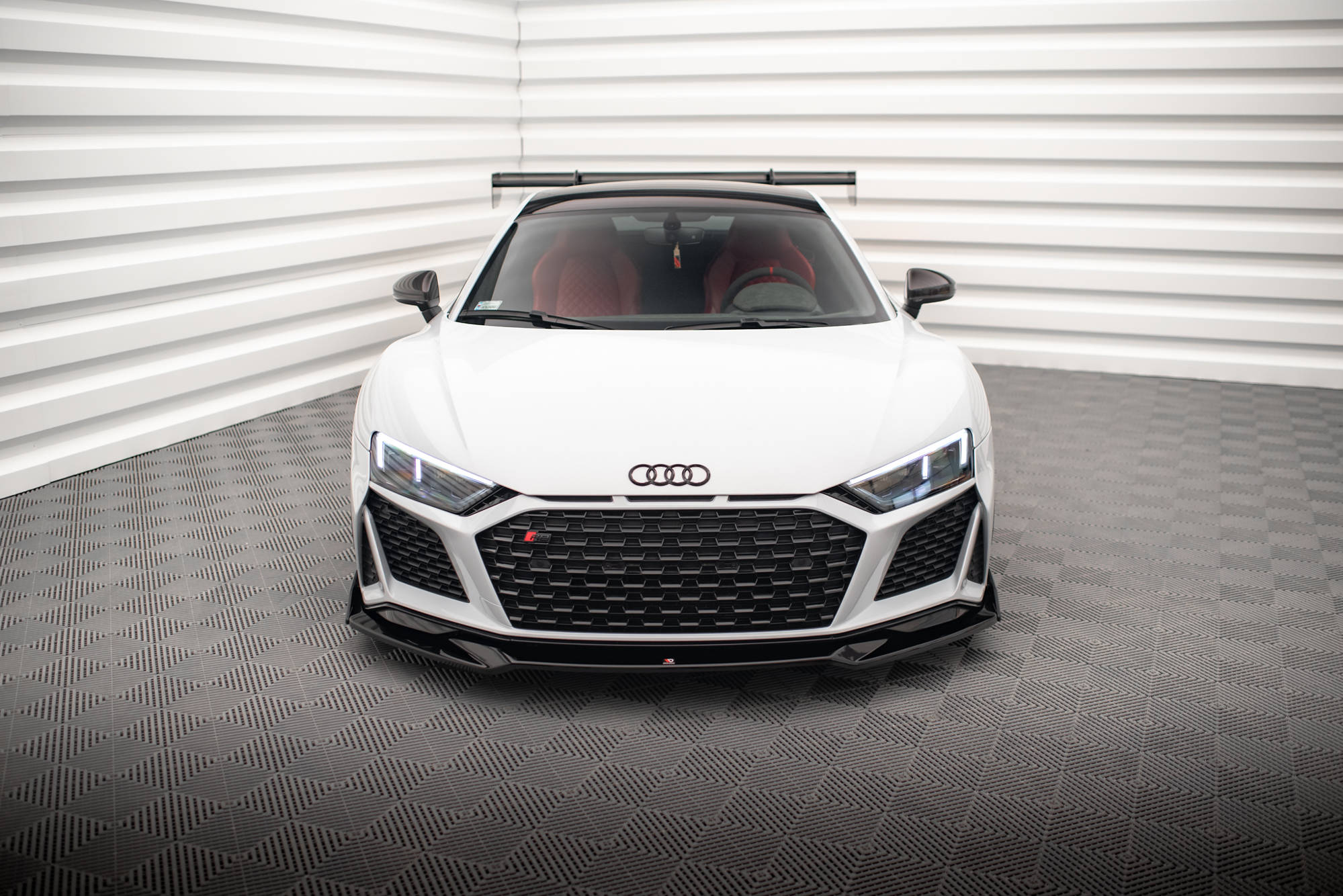 Maxton Design Street+ Spoilerlippe Front Ansatz V.3 + Flaps passend für Audi R8 Mk2 Facelift