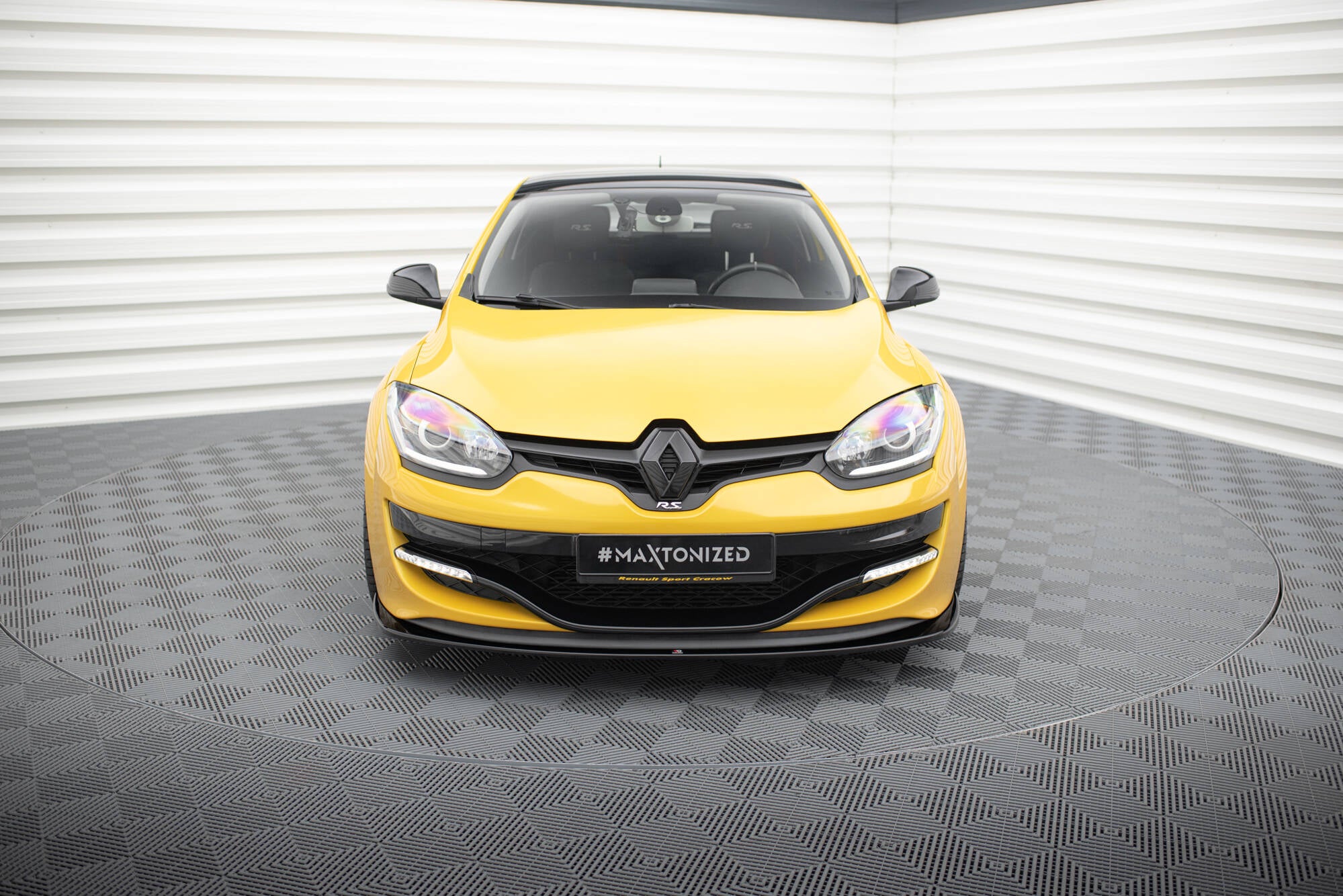 Maxton Design Street+ Spoilerlippe Front Ansatz passend für RENAULT MEGANE 3 RS v.2 schwarz Hochglanz