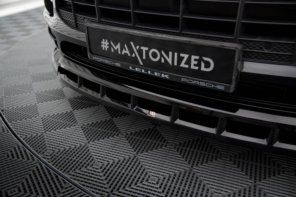 Maxton Design Street+ Spoilerlippe Front Ansatz V.3 passend für Porsche Macan Mk1 schwarz Hochglanz