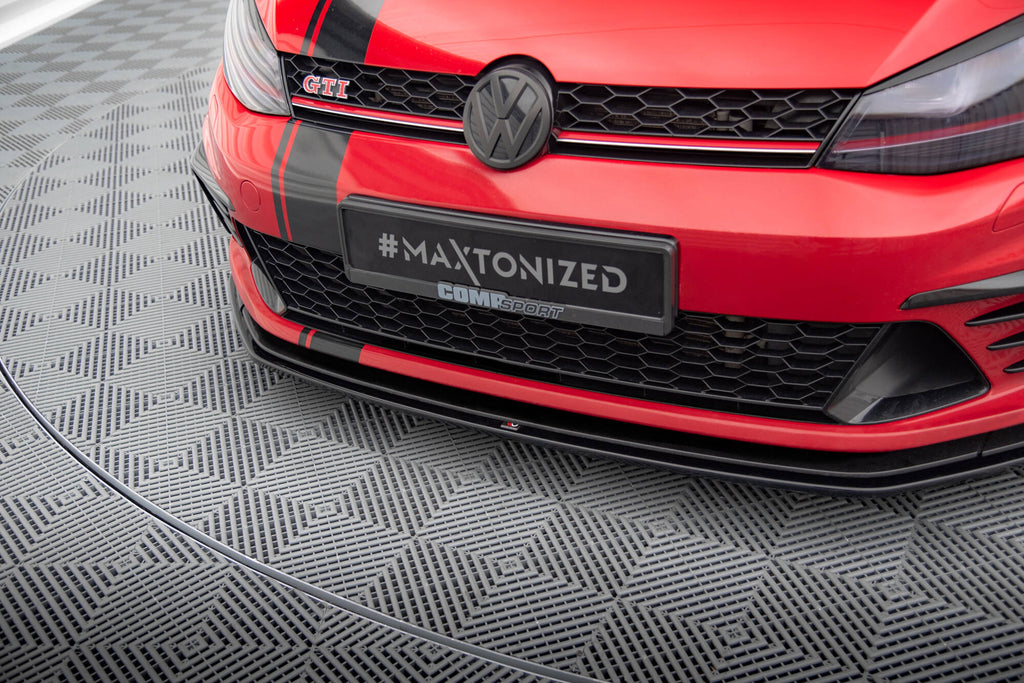 Maxton Design Street+ Spoilerlippe Front Ansatz passend für VW Golf GTI Clubsport Mk7 schwarz Hochglanz