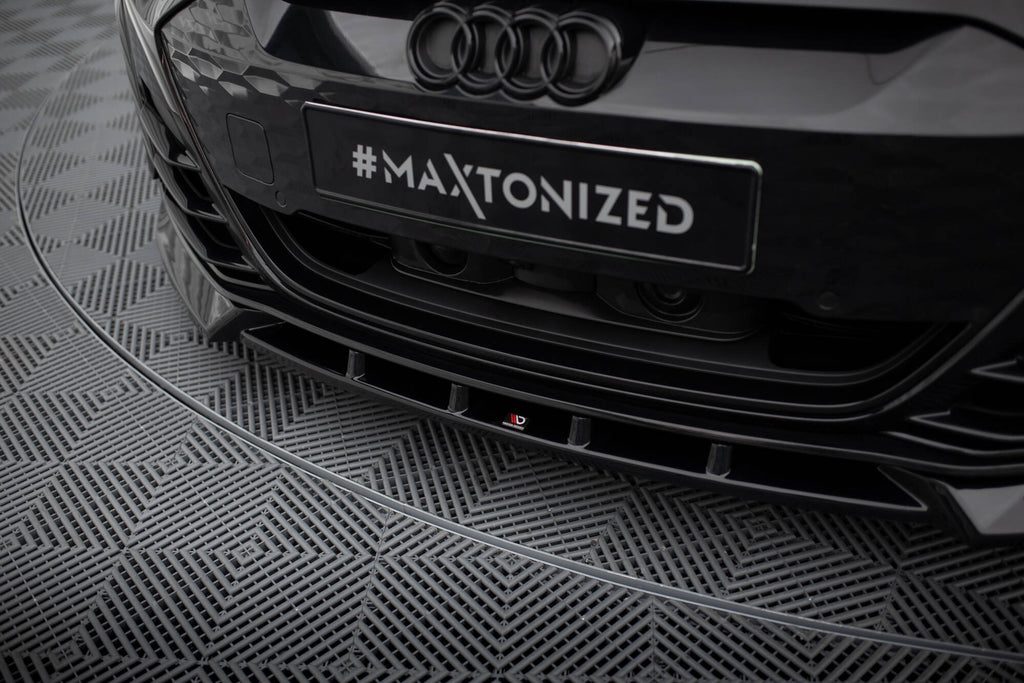 Maxton Design Street+ Spoilerlippe Front Ansatz V.1 passend für Audi e-Tron GT / RS GT Mk1 schwarz Hochglanz