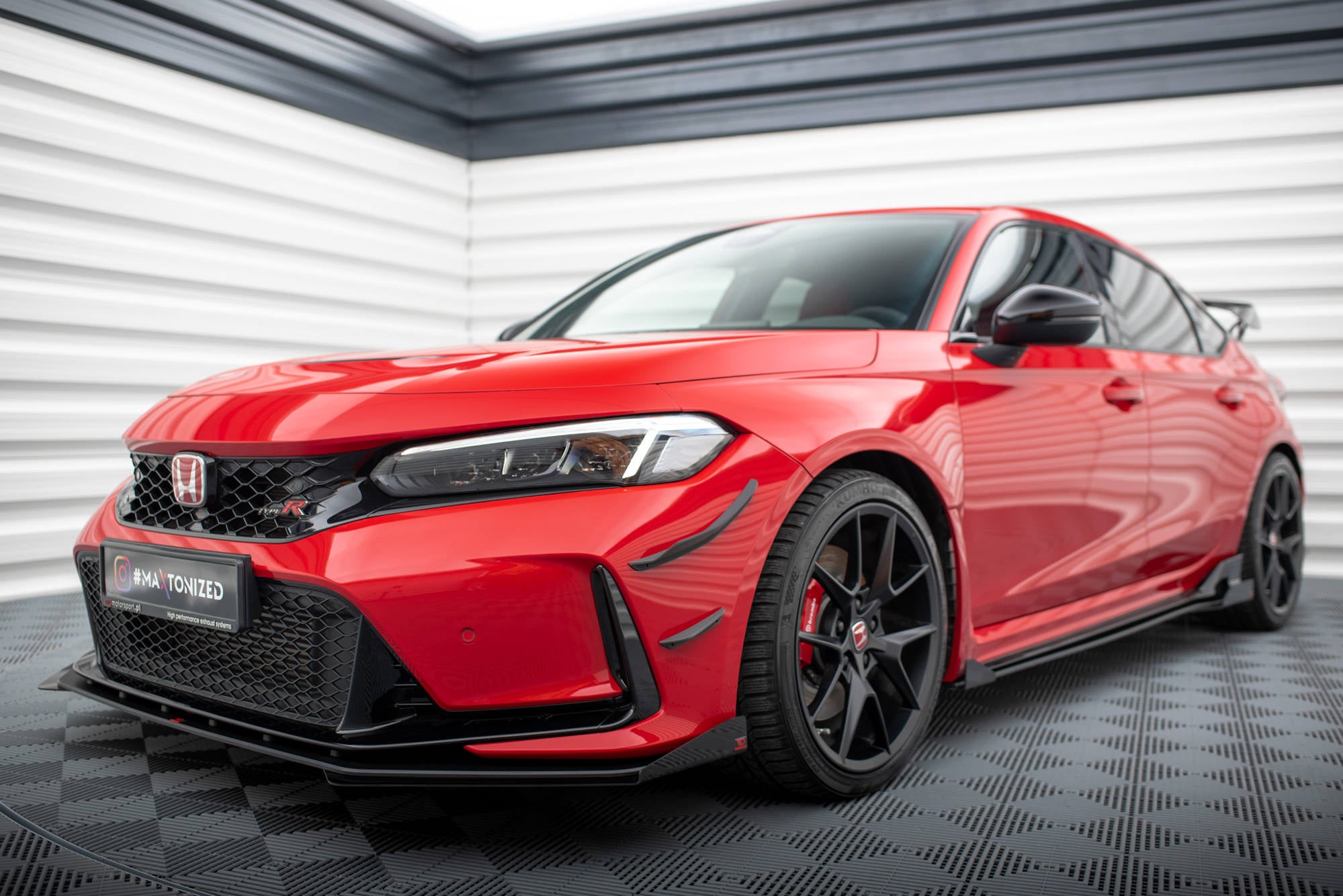Maxton Design Front Stoßstange Flaps passend für Honda Civic Type-R Mk 11 schwarz Hochglanz