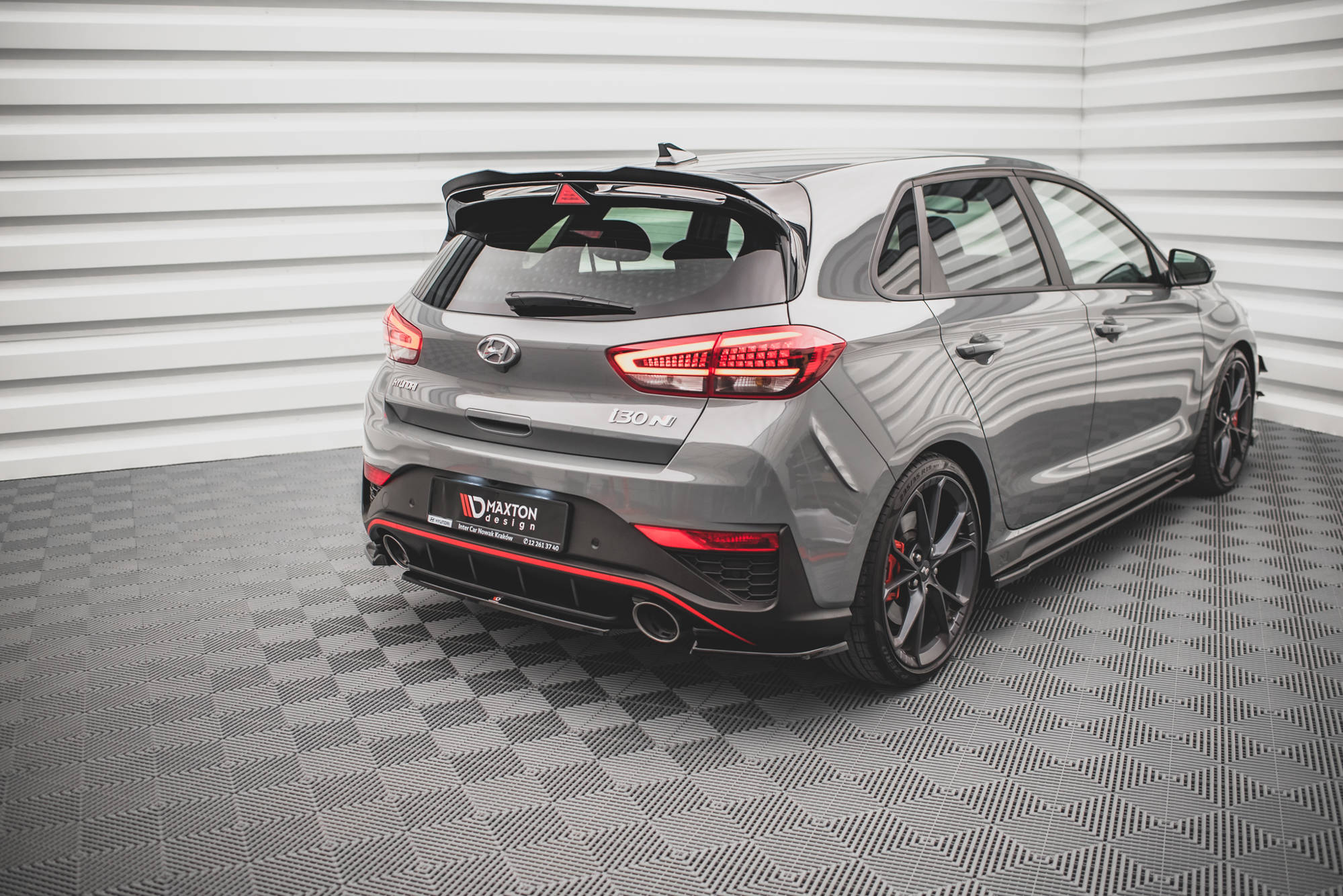 Maxton Design Heckansatz Hyundai I30 N Hatchback Mk3 Facelift schwarz Hochglanz für Hyundai I30 N MK3 Facelift