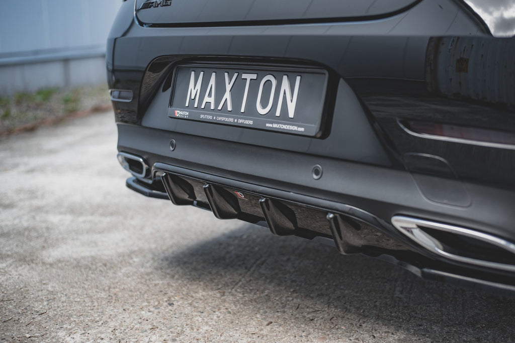 Maxton Design Diffusor Heck Ansatz passend für Mercedes-Benz CLS AMG-Line C257 schwarz Hochglanz