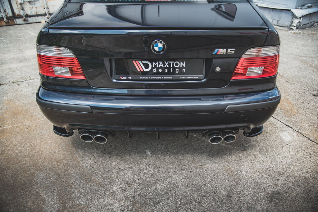 Maxton Design Heck Ansatz Flaps Diffusor passend für BMW M5 / 5 M-Paket E39 schwarz Hochglanz