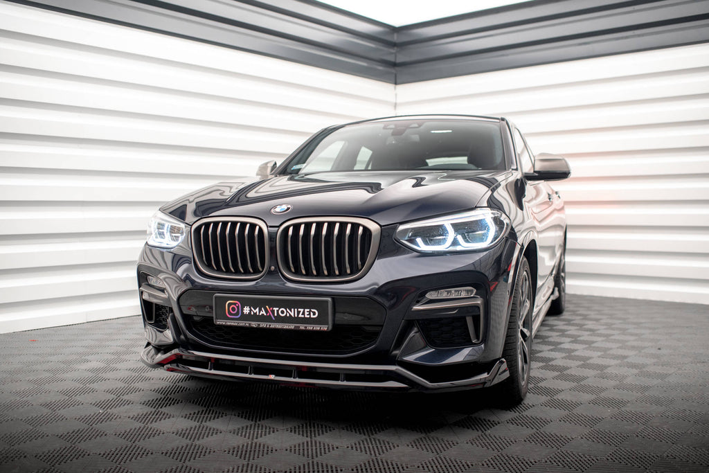 Maxton Design Street+ Spoilerlippe Front Ansatz V.2 passend für BMW X4 M-Paket G02 schwarz Hochglanz