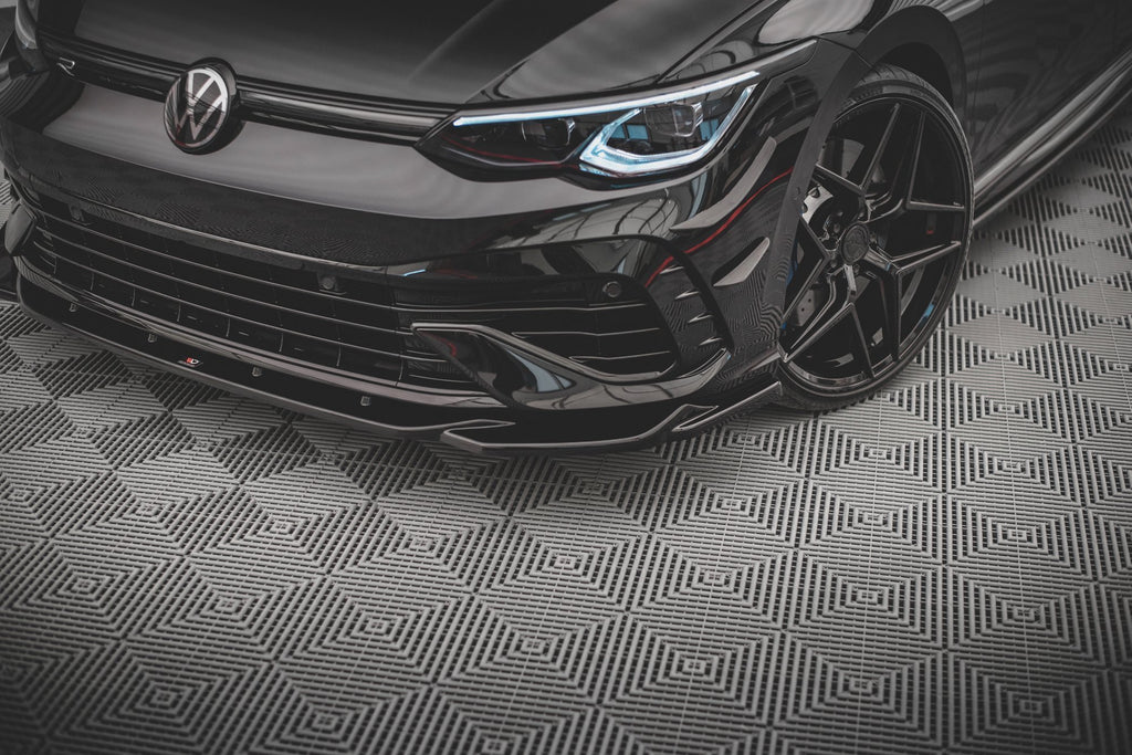 Maxton Design Street+ Spoilerlippe Front Ansatz V.4 passend für VW Golf R Hatchback / Variant Mk8 schwarz Hochglanz