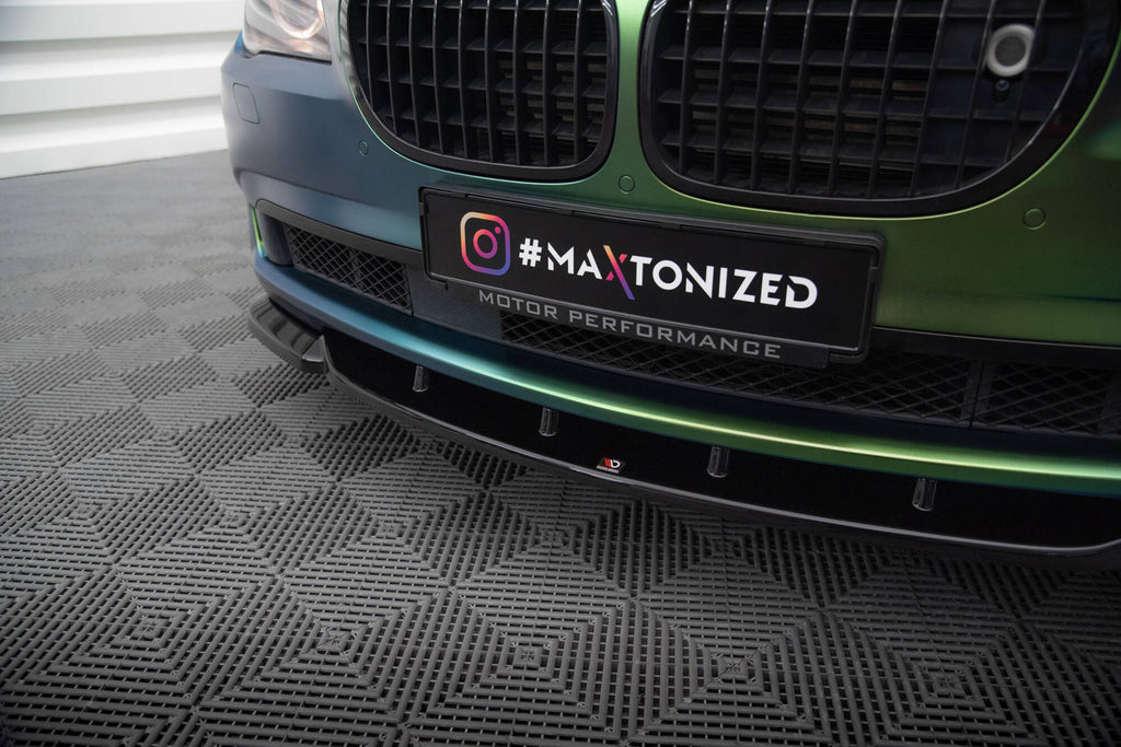 Maxton Design Street+ Spoilerlippe Front Ansatz V.1 passend für BMW 7 F01 schwarz Hochglanz