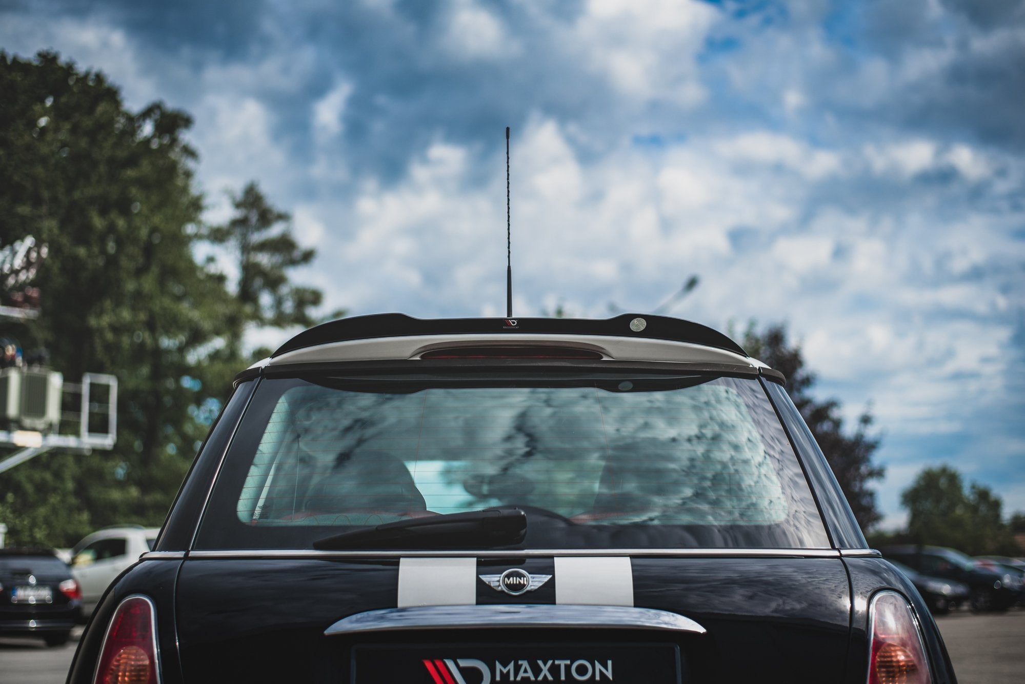 Maxton Design Spoiler CAP passend für Mini Cooper / One R50 schwarz Hochglanz
