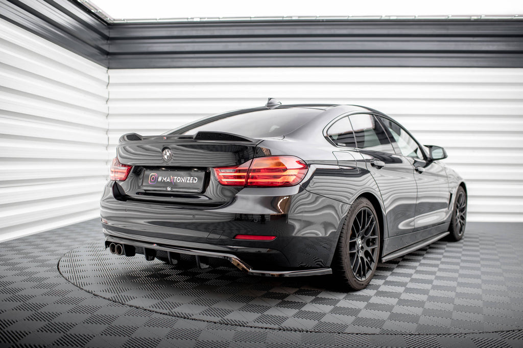Maxton Design Street+ Mittlerer Diffusor RACE passend für BMW 4er Gran Coupe F36 schwarz Hochglanz