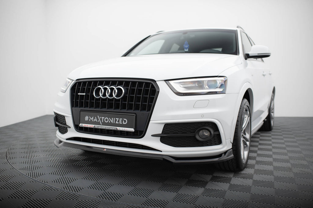 Maxton Design Street+ Spoilerlippe Front Ansatz V.2 passend für Audi Q3 S-line 8U schwarz Hochglanz