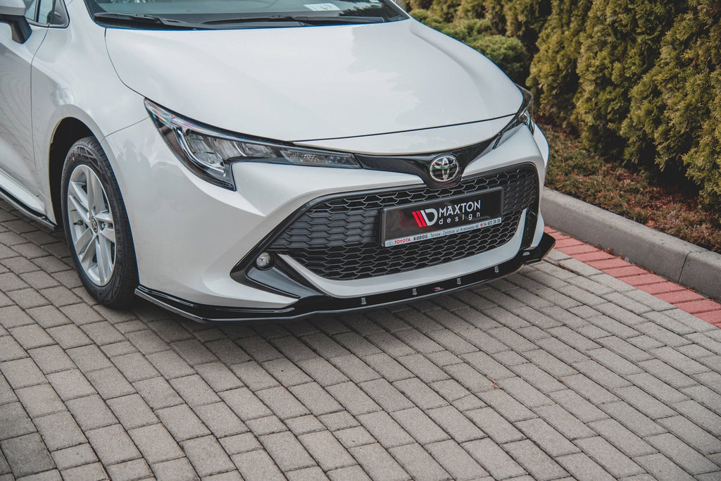 Maxton Design Street+ Spoilerlippe Front Ansatz V.1 passend für Toyota Corolla XII Touring Sports/ Hatchback schwarz Hochglanz