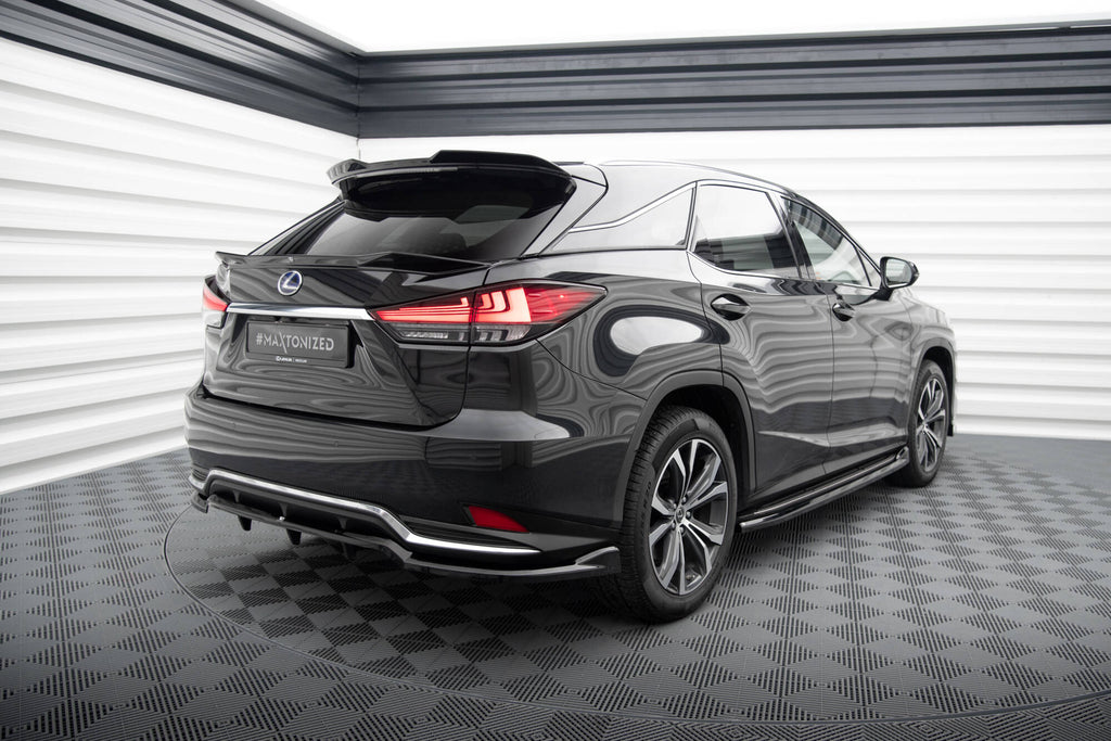 Maxton Design Street+ Mittlerer Diffusor RACE passend für Lexus RX F-Sport Mk4 Facelift schwarz Hochglanz