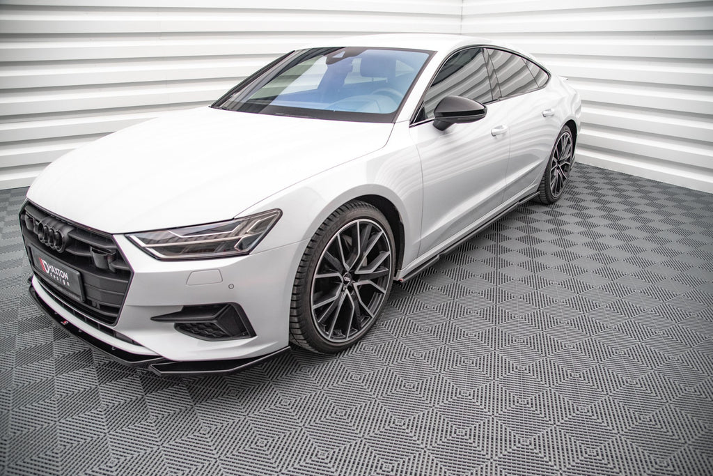 Maxton Design Street+ Seitenschweller Leisten passend für Audi A7 C8 schwarz Hochglanz