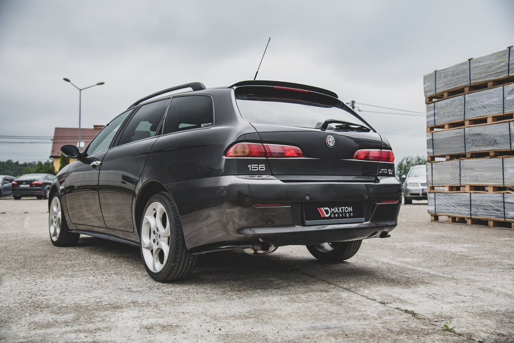 Maxton Design Heck Ansatz Flaps Diffusor passend für Alfa Romeo 156 SW Facelift schwarz Hochglanz