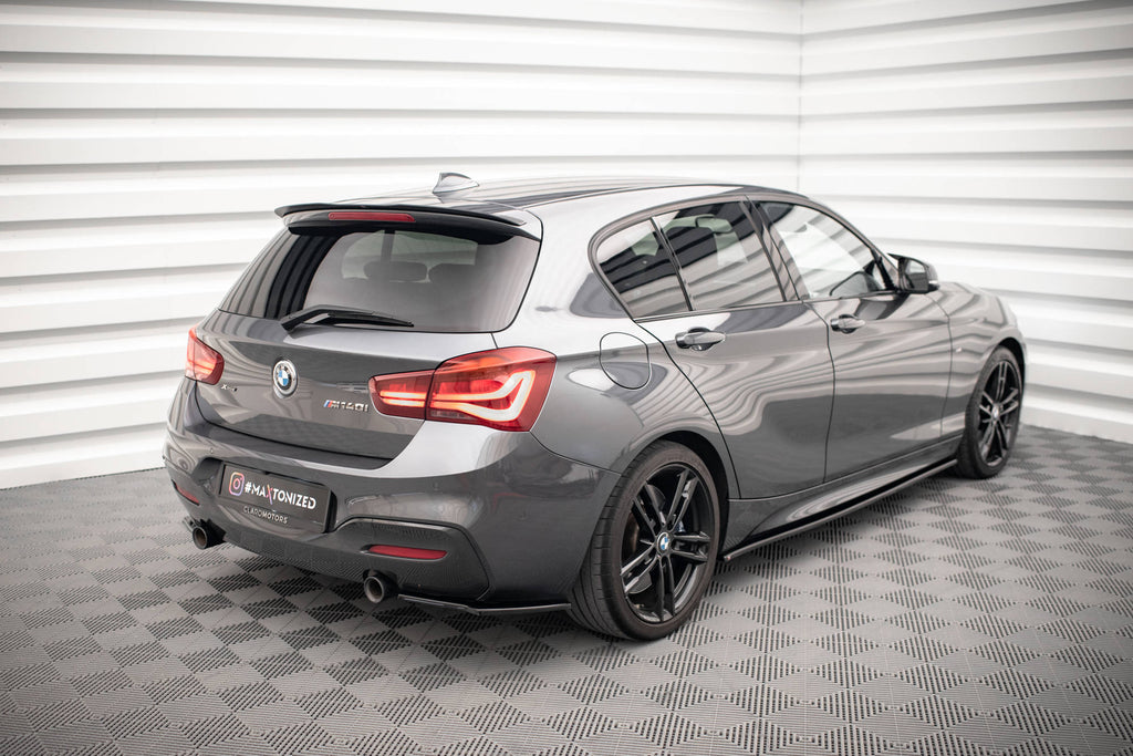 Maxton Design Heck Ansatz Flaps Diffusor für BMW 1er F20/F21 M-Power Facelift Carbon Look