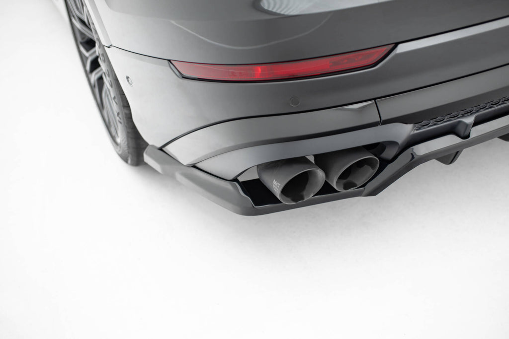 Maxton Design Street+ Mittlerer Diffusor RACE V.2 passend für Audi SQ8 / Q8 S-Line Mk1 Facelift schwarz Hochglanz