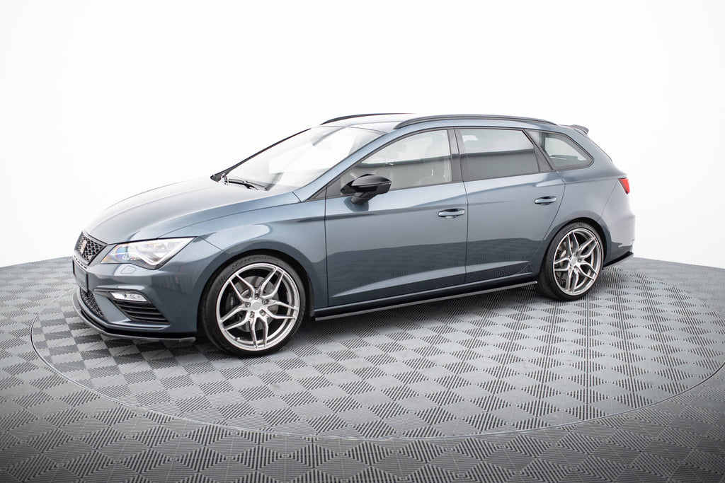 Maxton Design Street+ Seitenschweller Leisten V.2 passend für Seat Leon Mk3 Cupra/ FR Facelift schwarz Hochglanz