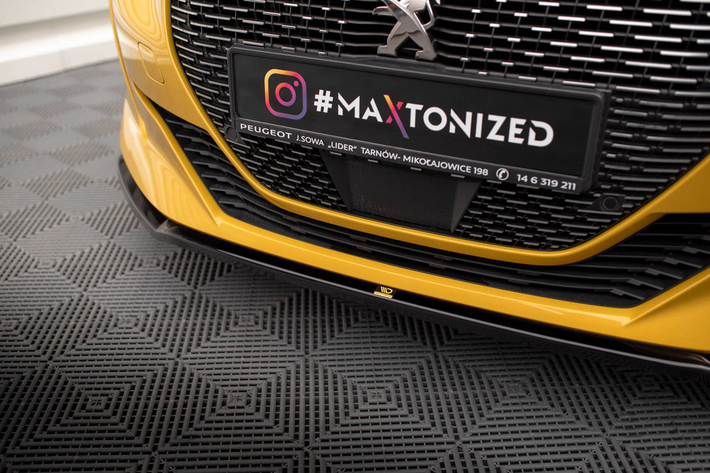 Maxton Design Street+ Spoilerlippe Front Ansatz V.2 passend für Peugeot 208 GT Mk2 schwarz Hochglanz