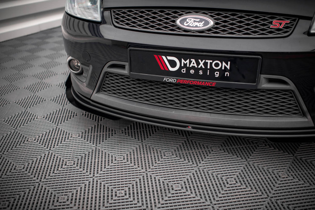 Maxton Design Street Pro Street+ Spoilerlippe Front Ansatz passend für + Flaps passend für V.1 + Flaps Ford Fiesta ST Mk6 schwarz Hochglanz