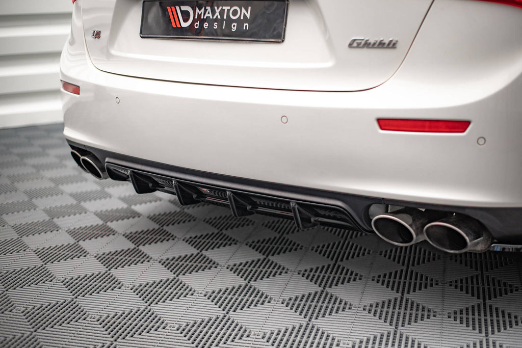 Maxton Design Diffusor Heck Ansatz passend für Maserati Ghibli Mk3 schwarz Hochglanz