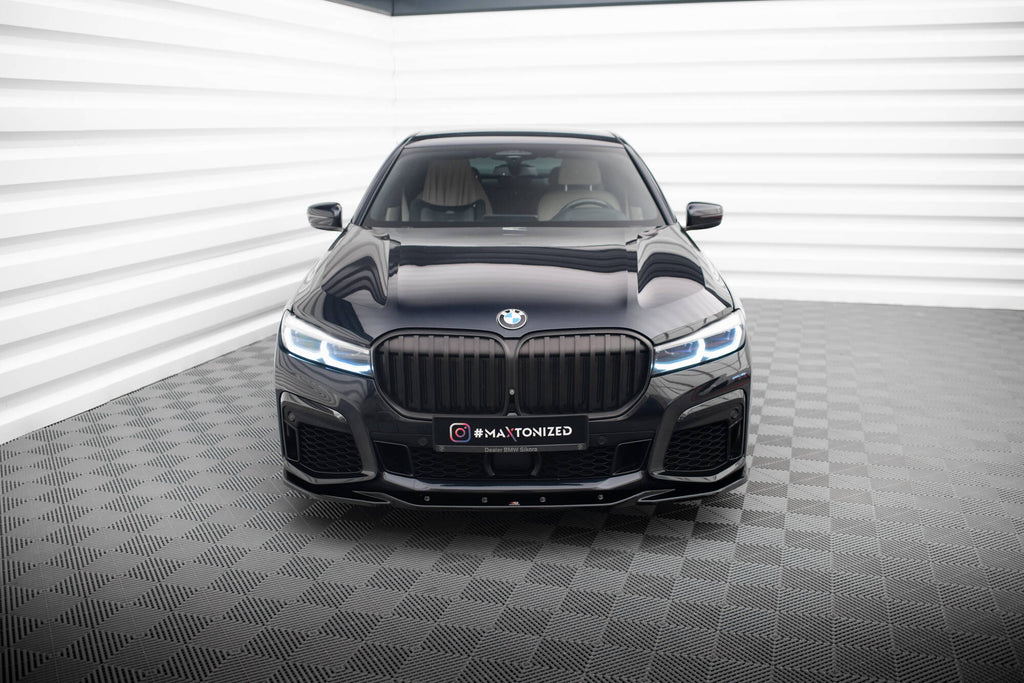 Maxton Design Street+ Spoilerlippe Front Ansatz V.3 passend für BMW 7 M-Paket G11 / G12 Facelift schwarz Hochglanz