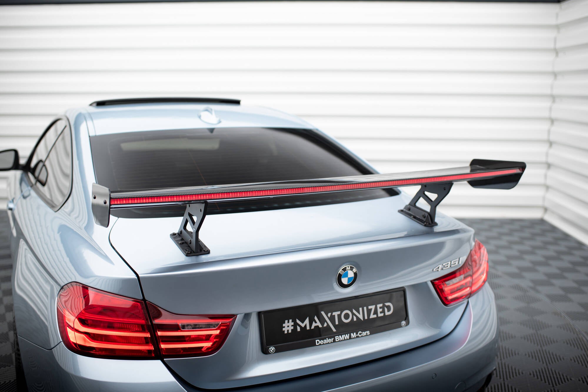 Maxton Design Carbon Spoiler With Internal Brackets Uprights + LED BMW 4er F32 / 4 F32 M-Paket Coupe für BMW 4er Coupe