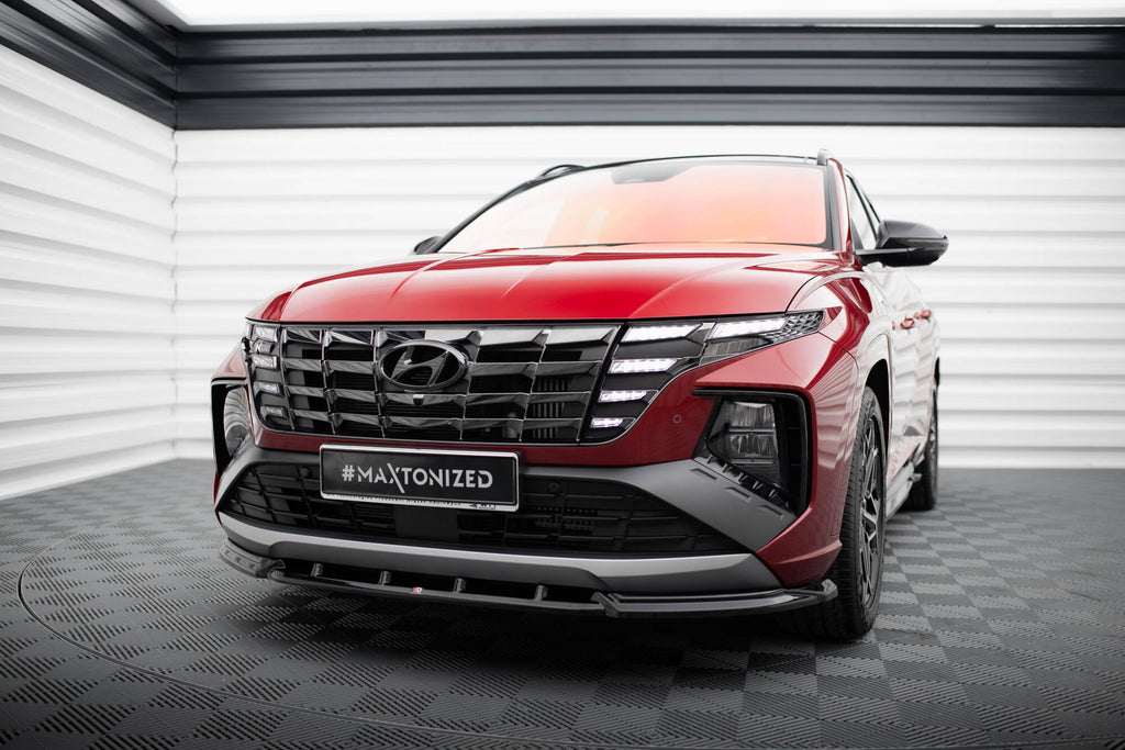 Maxton Design Street+ Spoilerlippe Front Ansatz V.2 passend für Hyundai Tucson N-Line Mk4 schwarz Hochglanz