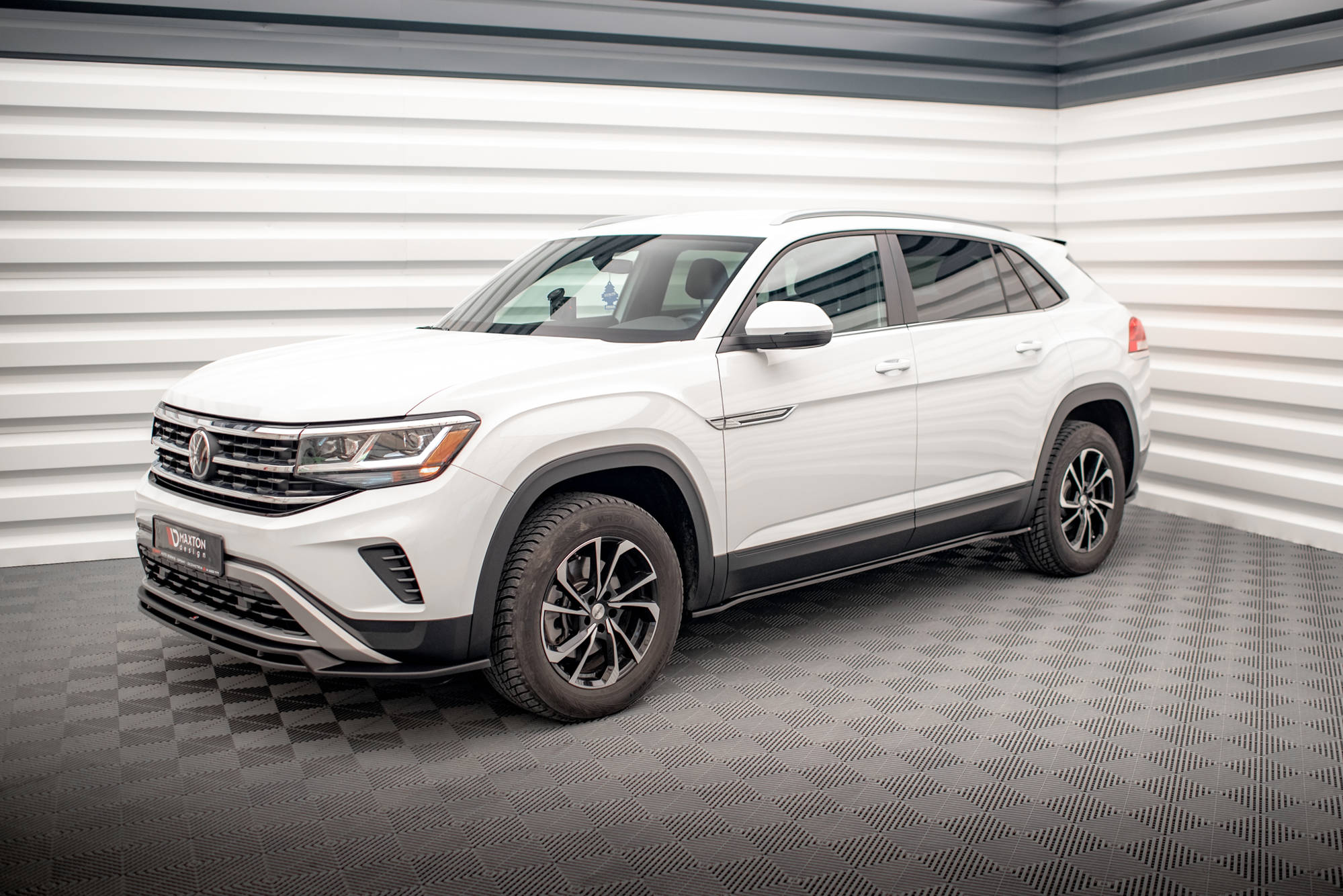 Maxton Design Street+ Seitenschweller Leisten passend für VW Atlas Cross Sport schwarz Hochglanz