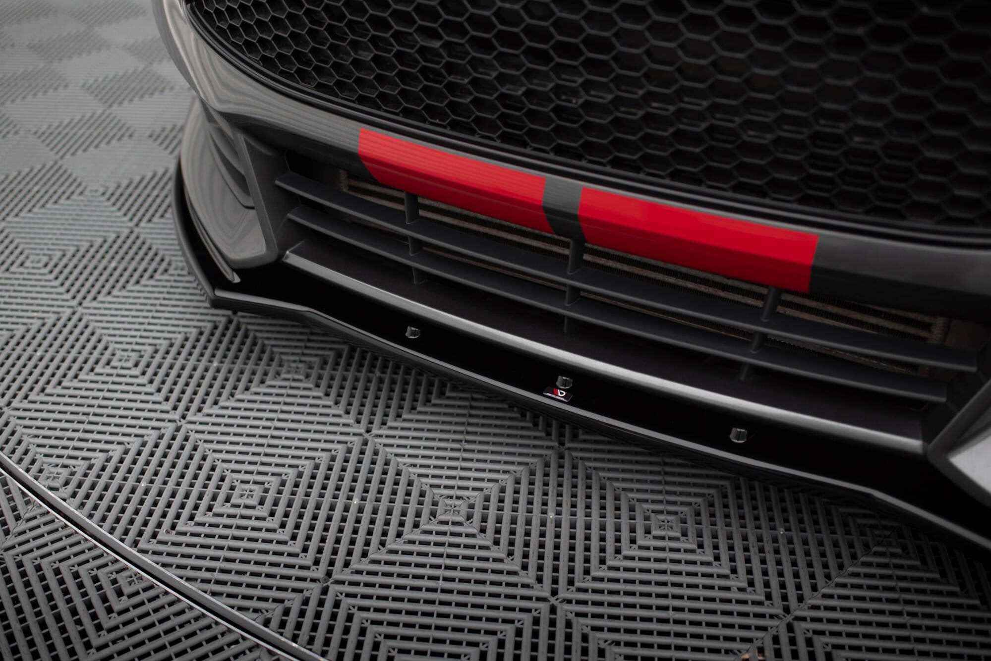 Maxton Design Street+ Spoilerlippe Front Ansatz V.1 passend für Ford Focus ST Mk3 FL schwarz Hochglanz