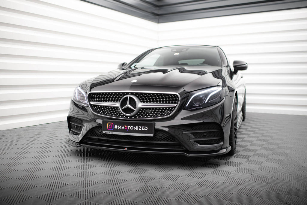 Maxton Design Street+ Spoilerlippe Front Ansatz V.2 passend für Mercedes-Benz E-Klasse W213 Coupe (C238) / Cabriolet (A238) AMG-Line / 53 AMG schwarz Hochglanz