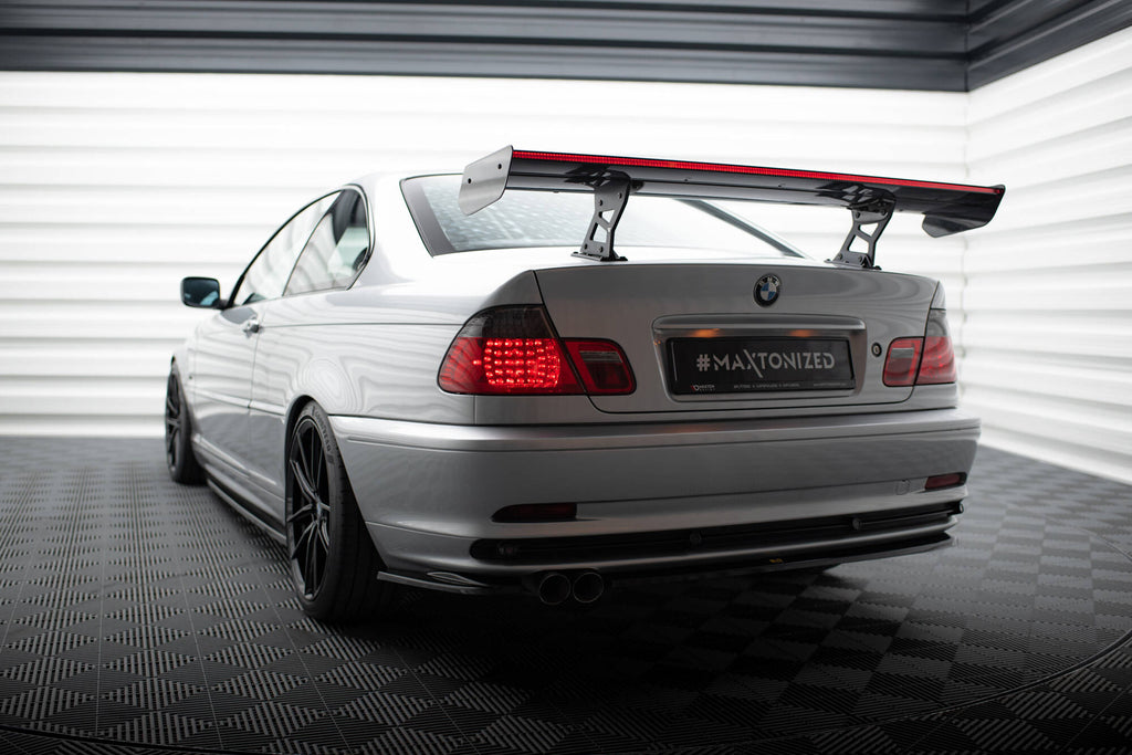 Maxton Design Carbon Spoiler With Internal Brackets Uprights + LED BMW 3er Coupe E46 für BMW 3er E46