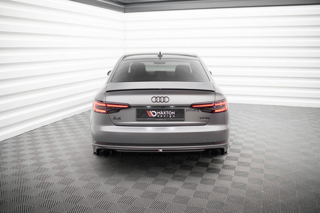 Maxton Design Heck Ansatz Flaps Diffusor V.3 passend für Audi A4 S-line B9 schwarz Hochglanz