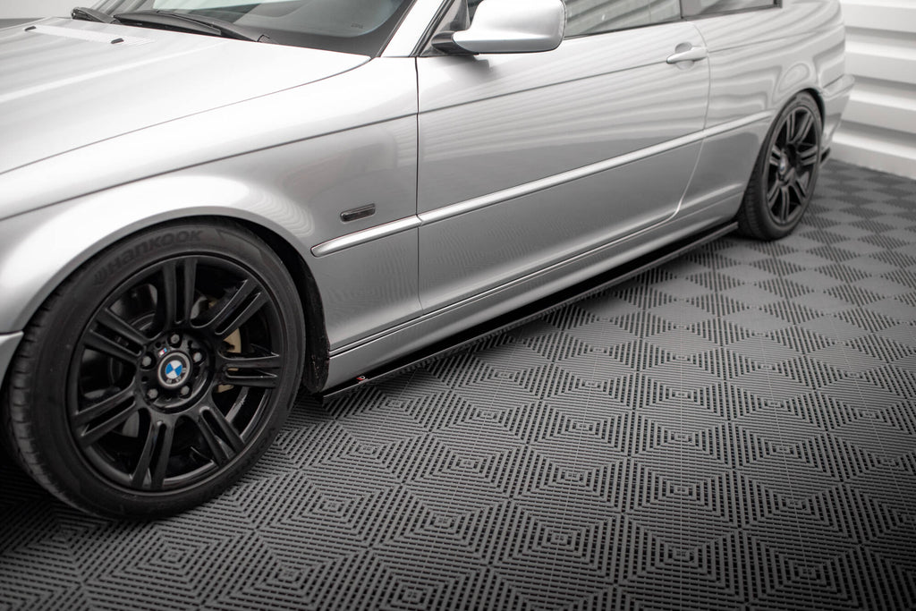 Maxton Design Street+ Seitenschweller Leisten passend für BMW 3er Coupe E46 schwarz Hochglanz