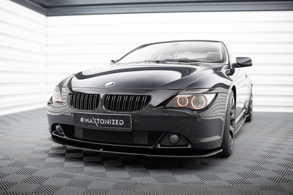 Maxton Design Street+ Spoilerlippe Front Ansatz V.2 passend für BMW 6er Coupe E63 / Cabrio E64 schwarz Hochglanz