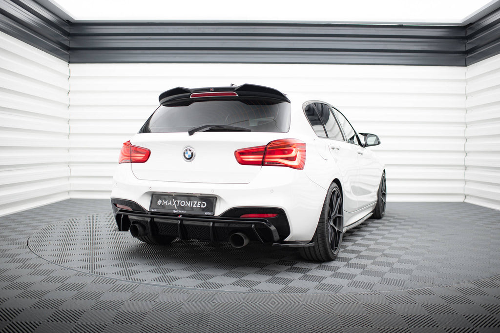 Maxton Design Heck Ansatz Flaps Diffusor V.5 passend für (Für heckansatz v.3) BMW 1er M-Paket / M140i F20 Facelift schwarz Hochglanz