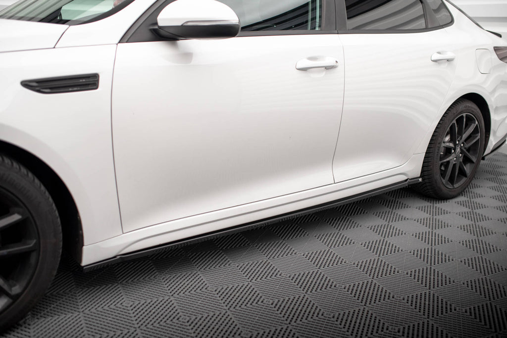 Maxton Design Street+ Seitenschweller Leisten passend für Kia Optima Mk4 Facelift schwarz Hochglanz