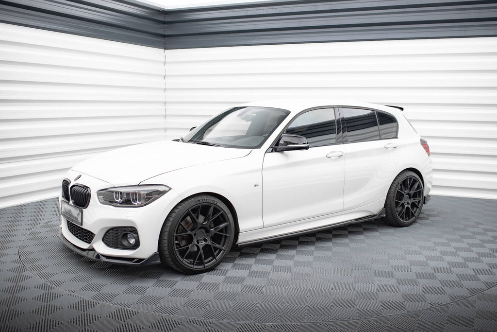 Maxton Design Street+ Seitenschweller Leisten passend für V.3 passend für CSL Look BMW 1er M-Paket / M140i F20 Facelift schwarz Hochglanz
