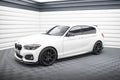 Maxton Design Street+ Seitenschweller Leisten passend für V.3 passend für CSL Look BMW 1er M-Paket / M140i F20 Facelift schwarz Hochglanz