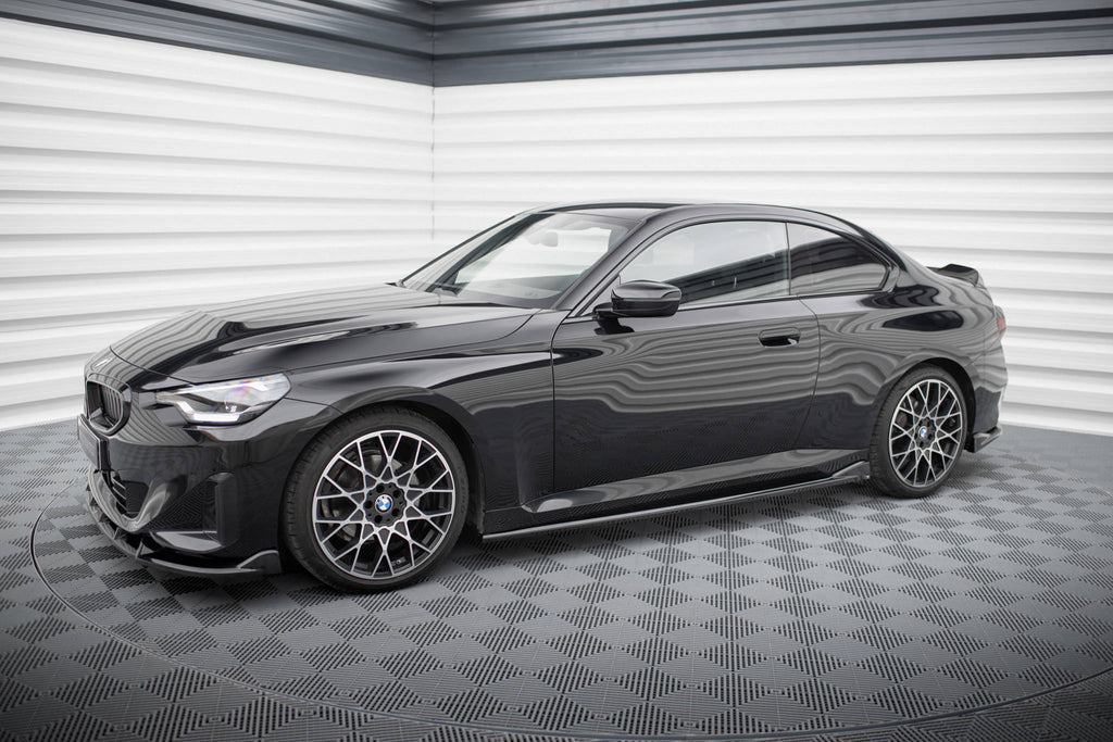 Maxton Design Street+ Seitenschweller Leisten V.2 passend für BMW 2 Coupe G42 schwarz Hochglanz