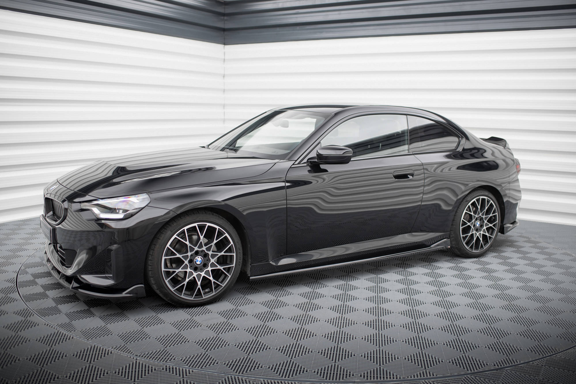 Maxton Design Street+ Seitenschweller Leisten V.2 passend für BMW 2 Coupe G42 schwarz Hochglanz