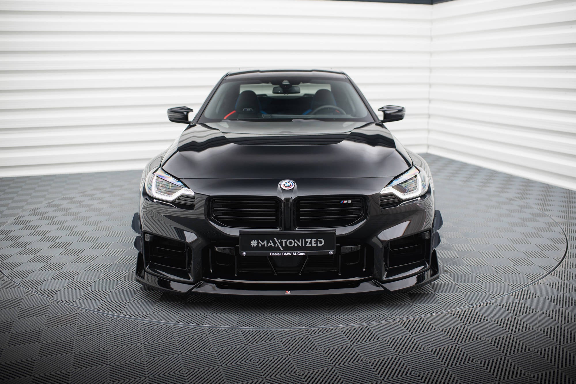 Maxton Design Street+ Spoilerlippe Front Ansatz V.5 passend für BMW M2 G87 schwarz Hochglanz