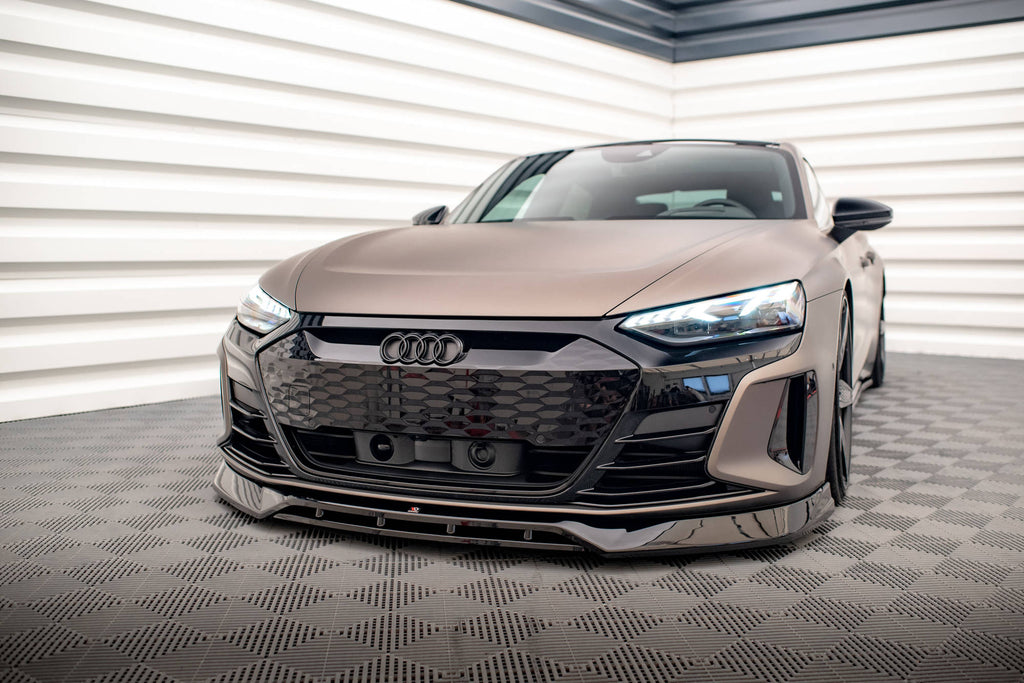 Maxton Design Street+ Spoilerlippe Front Ansatz V.3 passend für Audi e-Tron GT / RS GT Mk1 schwarz Hochglanz