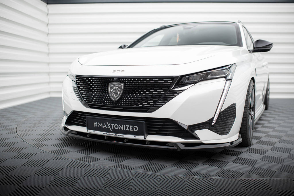 Maxton Design Street+ Spoilerlippe Front Ansatz passend für Peugeot 308 GT Mk3 schwarz Hochglanz