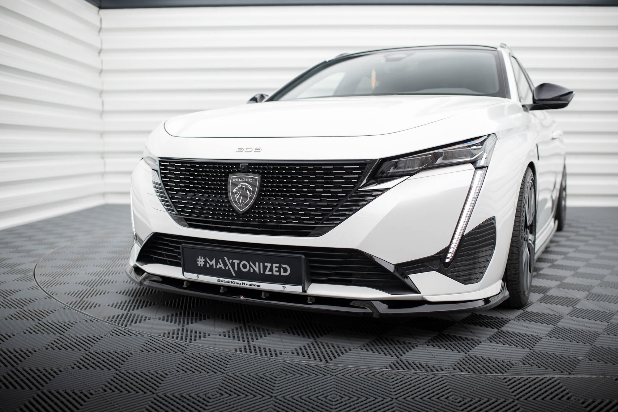 Maxton Design Street+ Spoilerlippe Front Ansatz passend für Peugeot 308 GT Mk3 schwarz Hochglanz