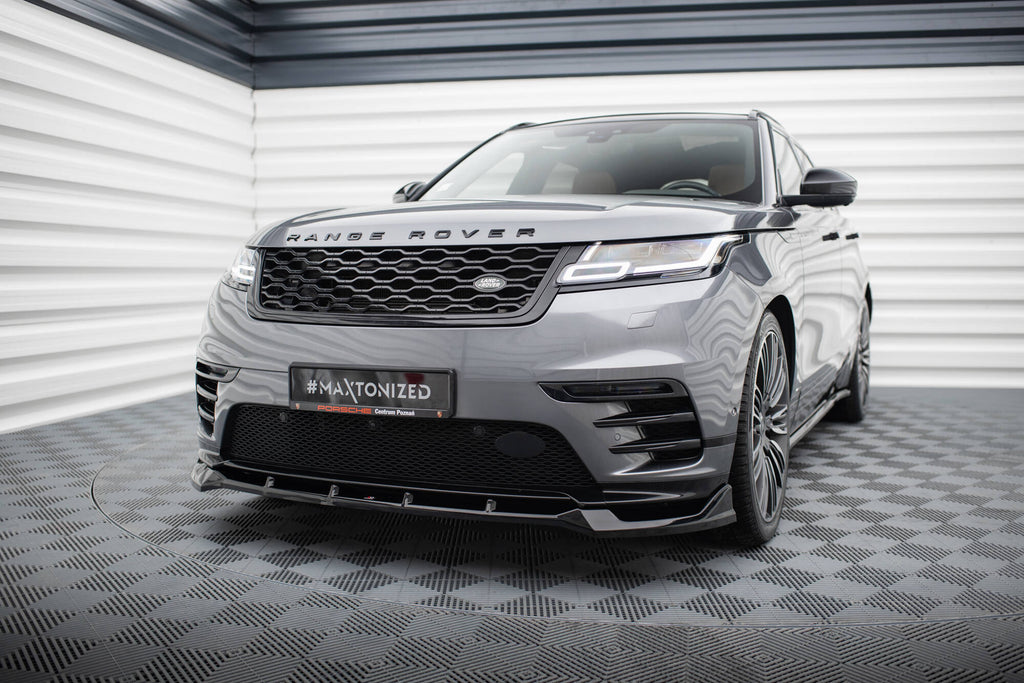 Maxton Design Street+ Spoilerlippe Front Ansatz passend für Land Rover Range Rover Velar R-Dynamic Mk1 schwarz Hochglanz