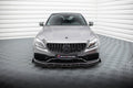 Maxton Design Street Pro Street+ Spoilerlippe Front Ansatz + Flaps passend für Mercedes-AMG C63 Limousine / Kombi W205 Facelift schwarz Hochglanz